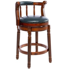 Seat Height 26'' Wooden Swivel Barstool 360 Degrees Swivel Barstools Chair for Home Kitchen Counter 1pc (Blue)