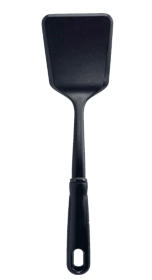 Solid Kitchen Turner, Nylon, Black, Diamond Pattern Handle