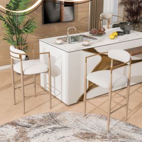 Barstools Set of 2, Counter Height Upholstered Bar Stools with Back for Kitchen Island
