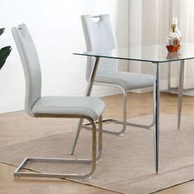 Modern Dining Chairs with Faux Leather Padded Seat Dining Living Room Chairs Upholstered Chair with Chrome Metal Legs Design for Kitchen, Living (Color: as Pic)