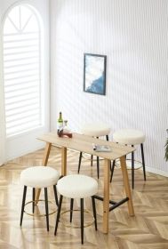 Counter Height Bar Stools Set of 2 (Main Color: Antique White, Main Material: Polyester)