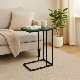 MarbleC Table For Living Room Set Of 1 With Metal Frame 24 Inch Height (Color: Green)